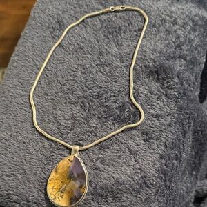 Elegant 925 Silver necklace with Maligano Jasper Pendant Necklace